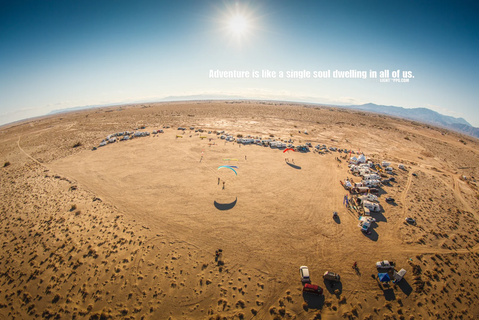 Aerial photography by paramotor