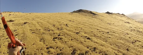 Mountain soaring: Shot in flight